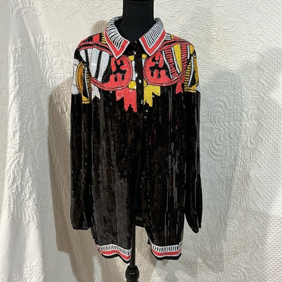 Nasty Gal Tops - Nasty Gal sequin embellished shirt, size 8